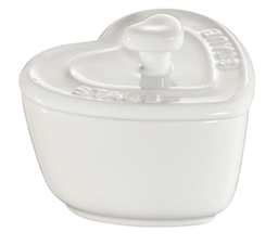 [204521] STAUB CERAMIC-BLANCO-7.5 cm-SET 2 COCOTTE CORAZON CON TAPA