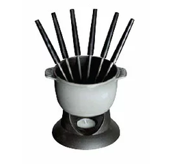 [201509] STAUB-HIERRO FUNDIDO-GRIS-12 cm-SET FONDUE MEDIANO