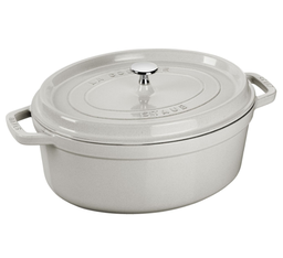 [204343] STAUB-HIERRO FUNDIDO-BLANCO -29 cm-COCOTTE OVALADO
