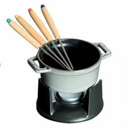 [204477] STAUB HIERRO FUNDIDO-GRIS-10 cm-SET FONDUE PEQUEÑO