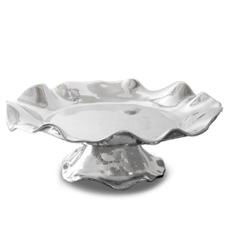 [204922] VENTO-PLATEADO-36 cm-TORTERA OLANES CON PEDESTAL BEATRIZ BALL