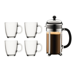 [203806] CHAMBORD SET-1L-PRENSA DE CAFE Y 4 MUGS-BODUM