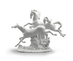 [204726] LLADRO-0-0-CABALLOS AL GALOPE (BLANCO)