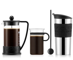 [204815] COFFEE SET-NEGRO-350 ml-PRENSA DE CAFE, TRAVEL MUG Y TAZA-BODUM