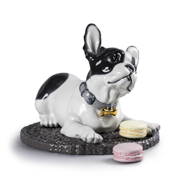 [203400] LLADRO-0-0-BULLDOG FRANCES CON MACARONS