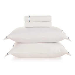 [206997] ROYALE- BCO/MARINHO 180 HILOS-240 x 250 cm-JUEGO DE SABANAS QUEEN-KARSTEN