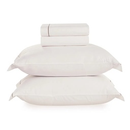 [207000] ROYALE- BRANCO/TAUPE 180 HILOS-290 x 250 cm-JUEGO DE SABANAS KING-KARSTEN