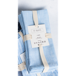[206021] MAOLI-LINO-CELESTES RAYAS MICRO DELGADAS-0-SET DE 6 SERVILLETAS