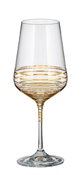 [207411] SANDRA GOLD-0-450 ml-6 COPAS VINO-BOHEMIA CRISTAL
