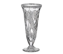 [207603] VINTAGE DENISE-0-260 mm-FLORERO DELGADO CON PIE-C CRISTAL DE BOHEMIA